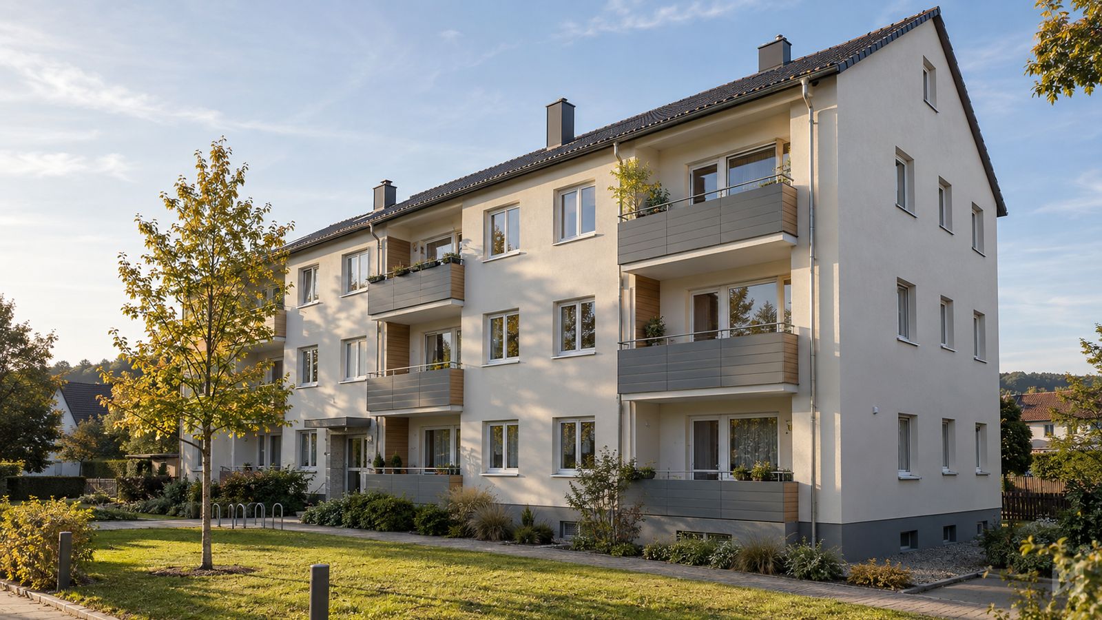 Mehrfamilienhaus mit Balkonen